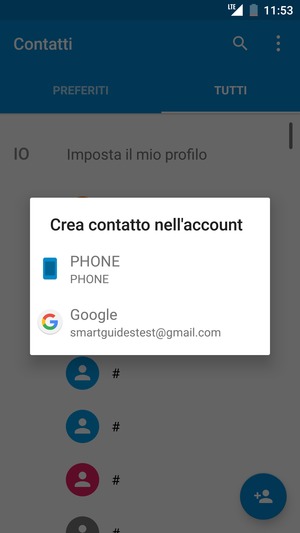 Seleziona il tuo account Google