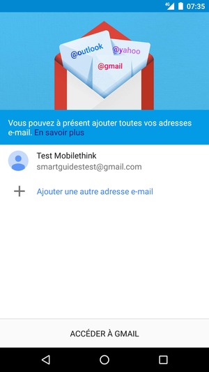 Sélectionnez ACCÉDER À GMAIL