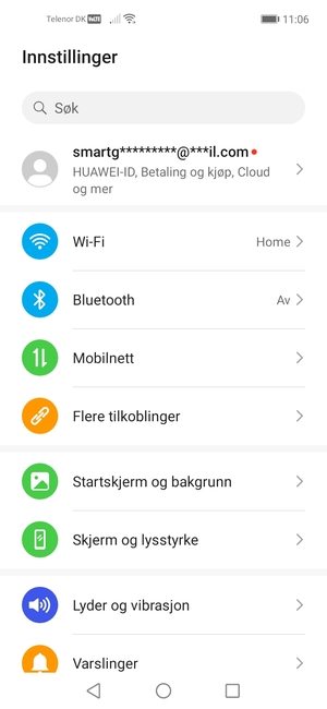 Velg Huawei-ID