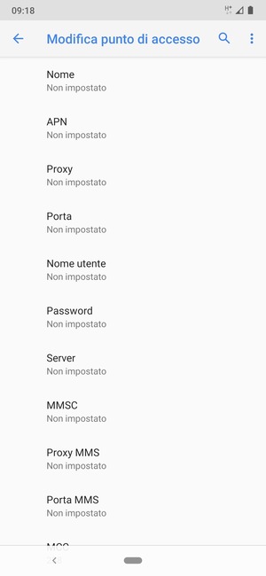 Inserisci informazioni MMS