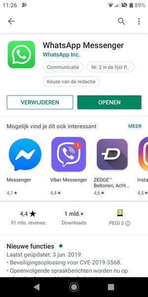 Selecteer OPENEN