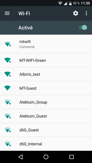 Vous êtes maintenant connecté au réseau Wi-Fi