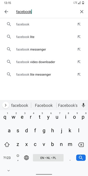 Enter the app name and select Search