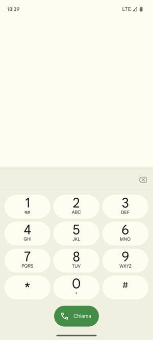 Premi e tieni premuto il numero 1