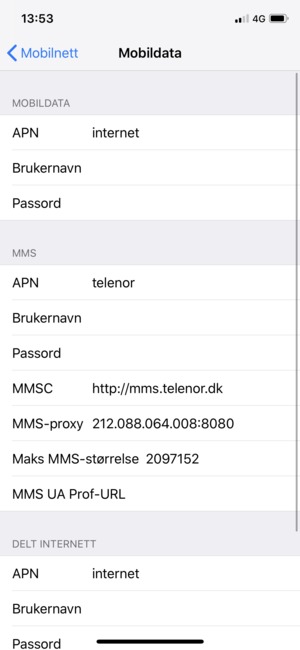 Skriv inn MMS-informasjon