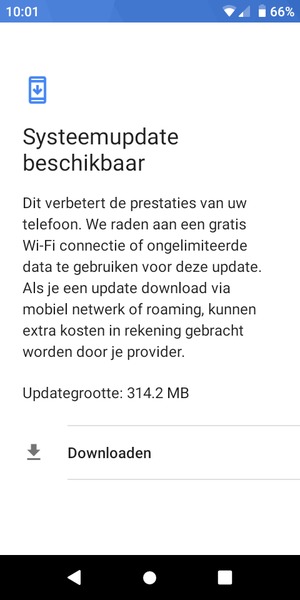 Als uw telefoon niet up-to-date is, volgt u de instructies op het scherm.