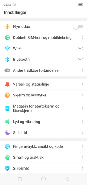 Velg Dobbelt SIM-kort og mobildekning