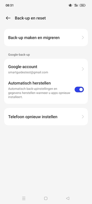 Selecteer Google-account