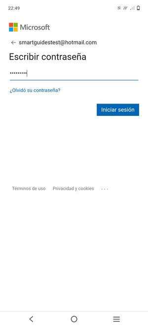 Introduzca su contraseña y seleccione Iniciar sesión
