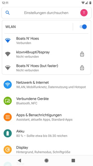 Sie sind nun mit dem WLAN-Netzwerk verbunden