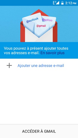 Sélectionnez Ajouter une adresse e-mail
