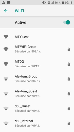 Sélectionnez le réseau sans fil auquel vous souhaitez vous connecter