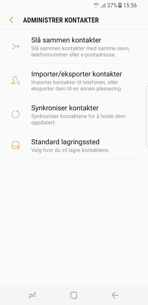 Velg Importer/eksporter kontakter