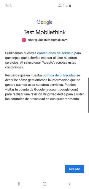 Seleccione Acepto