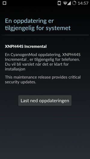 Hvis telefonen din ikke er oppdatert, velg Last ned oppdateringen