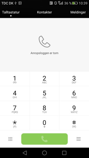 Trykk og hold inne nummer 1