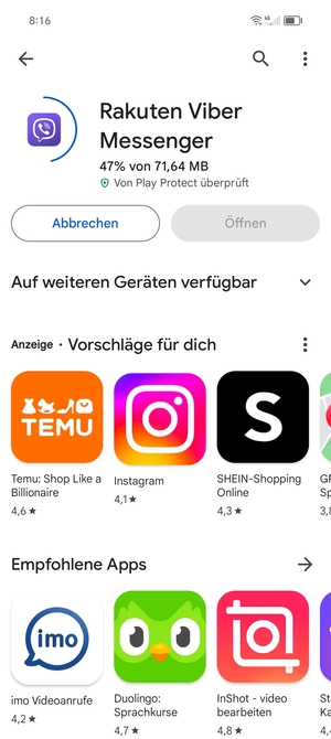 Warten Sie, bis der Installationsprozess  beendet ist
