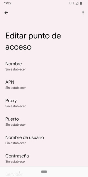 Introduzca la información de Internet