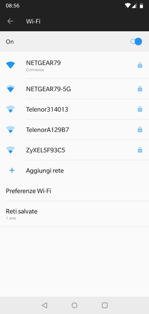 Ora sei connesso alla rete Wi-Fi