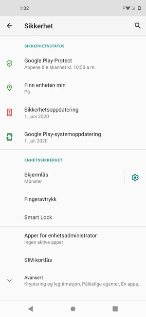 Telefonen din er nå sikret med en skjermlås