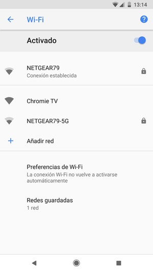 Ahora está conectado a la red Wi-Fi