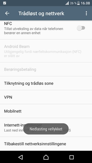 Vent til nedlastingen er ferdig