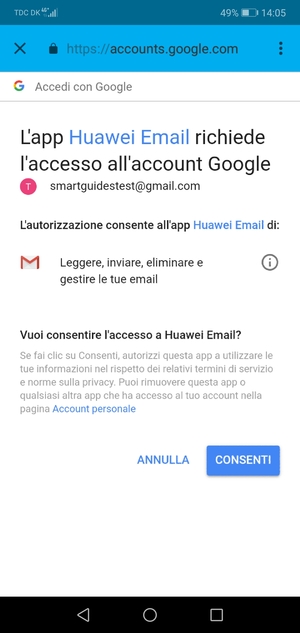 Seleziona CONSENTI