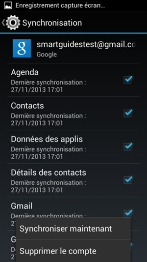 Sélectionnez Synchroniser maintenant