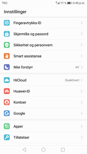 Bla til og velg Sikkerhet og personvern