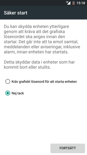 Välj FORTSÄTT