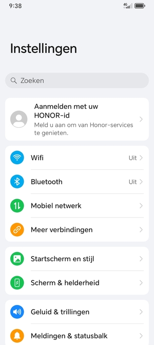 Selecteer Wifi