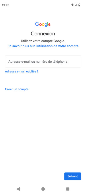 Saisissez votre adresse Gmail et sélectionnez Suivant