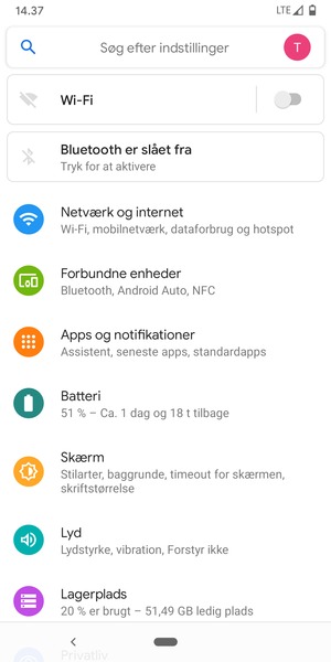 Vælg Netværk og internet