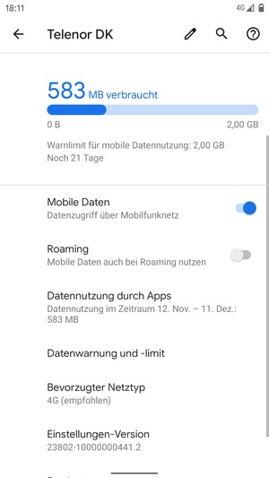 Wählen Sie Bevorzugter Netztyp