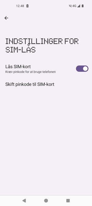 Vælg Skift pinkode til SIM-kort