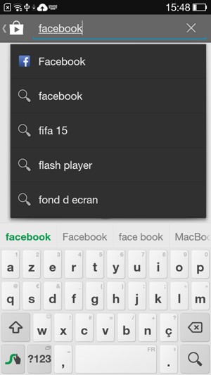 Saisissez le nom de l'appli et sélectionnez Rechercher