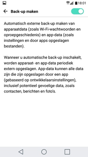 Selecteer de Terug-knop