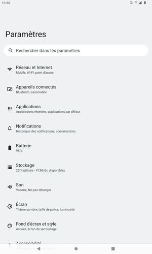 Sélectionnez Réseau et Internet