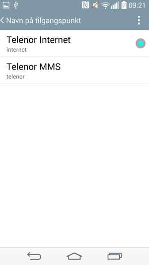 Velg menyknappen