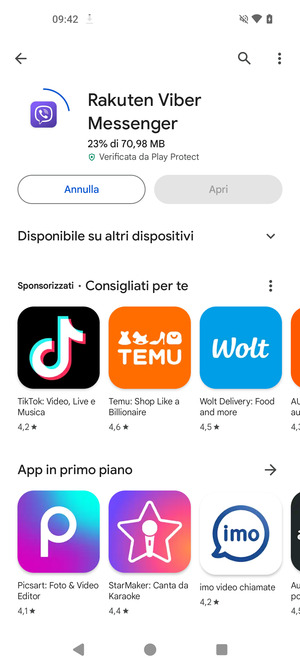 Attendi il completamento del processo di installazione