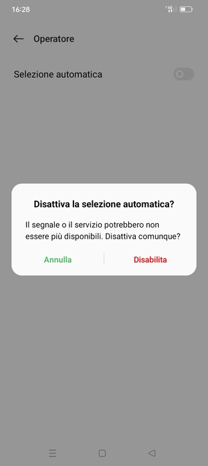 Seleziona Disabilita