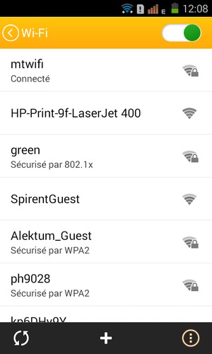 Vous êtes maintenant connecté au réseau Wi-Fi