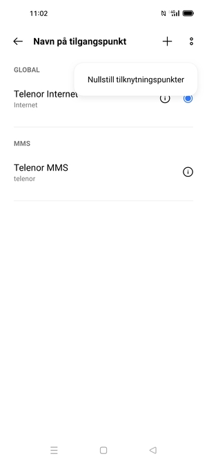 Velg Nullstill tilknytningspunkter