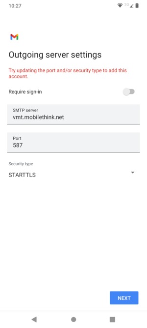 Select Security type
