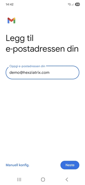 Skriv inn e-postadresse og velg Neste