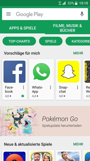 Wählen Sie die Suchleiste