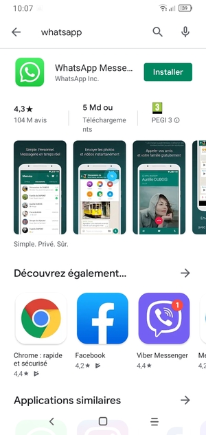 Sélectionnez l'appli