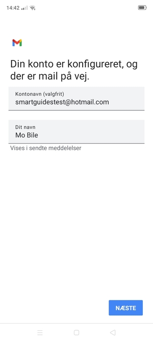 Giv din konto et navn og indtast dit navn. Vælg NÆSTE