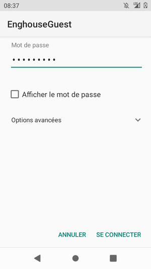 Saisissez le mot de passe du Wi-Fi et sélectionnez SE CONNECTER