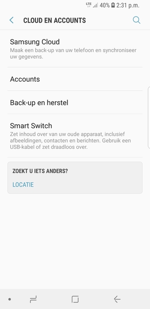 Selecteer Accounts